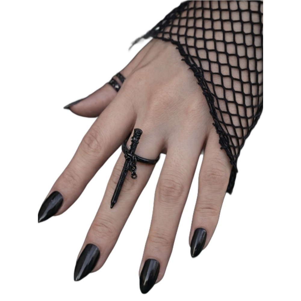 Silver Chain & Sword Ring